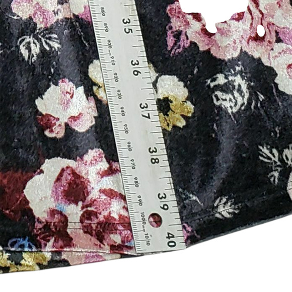 Plus Size Boho Velour Midi Dress 2X – 24/7 Blue Floral Off-Shoulder Cottagecore - Picture 11 of 12